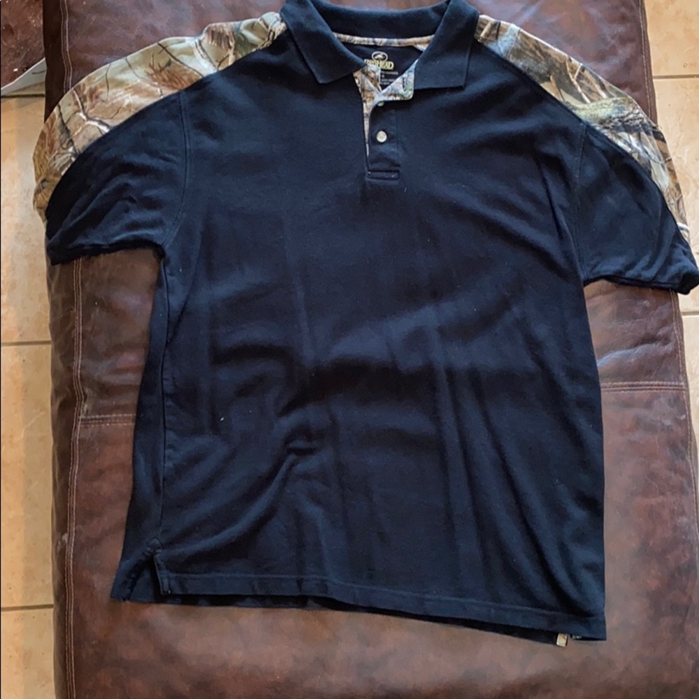 RedHead black/camo collared shirt